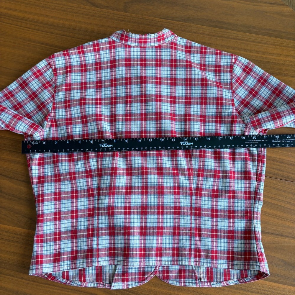 90s Vintage Liz Claiborne Top M Lizwear Cotton Plaid Western Cowgirl Grunge - Picture 13 of 15